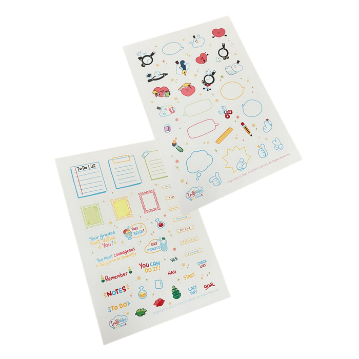 Studio E Study Enhancer A5 Sticker Sheets - Writeable Paper for Cute Notes & Images