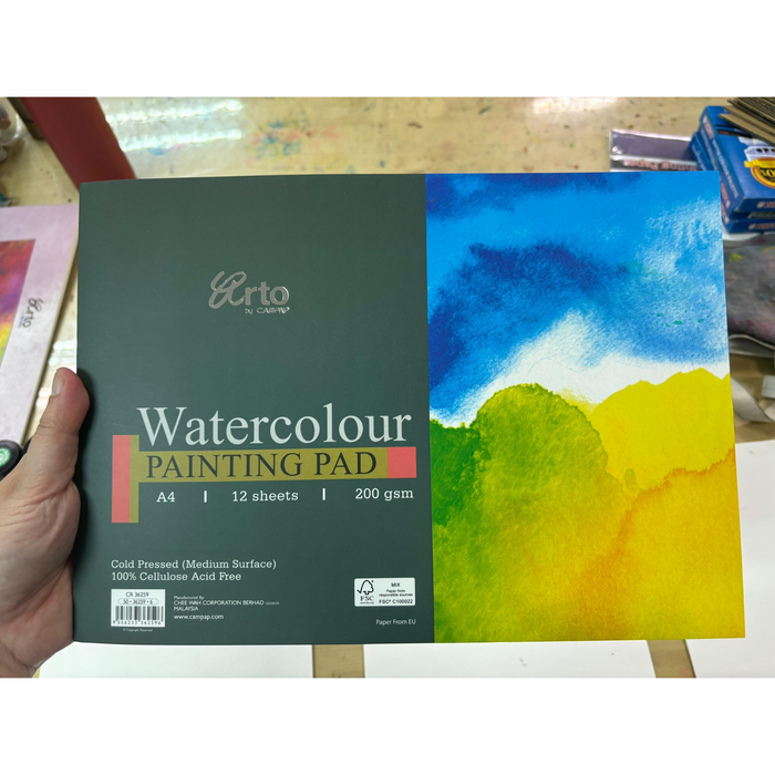 Arto by Campap Watercolour Paper Pad A4 / 200gsm / 12 Sheets