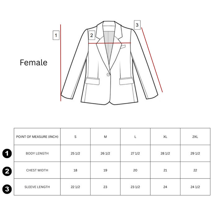 DWI-8003-G - GIRLS FITTED BLAZER WITH CONTRAST LINING, BUTTONS AND LEFT CHEST EMBROIDERED PATCH APPLIQUE