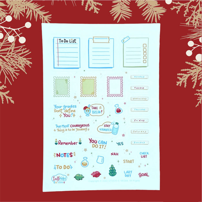 Studio E Study Enhancer A5 Sticker Sheets - Writeable Paper for Cute Notes & Images