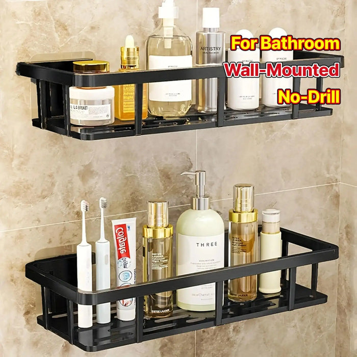 No-Drill Wall Shelf, Heavy-Duty Waterproof Shower Organizer. Easy Adhesive Install, Space-Saving Bathroom Storage.