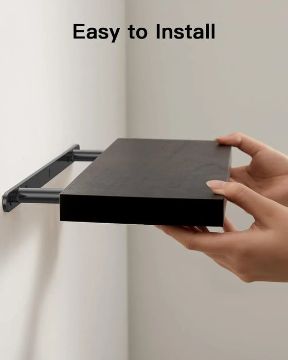 1pc Floating Shelves Wooden Wall Mounted Storage Shelf Deeper Thicker Bathroom Shelves for Living Room, Bedroom, Kitchen