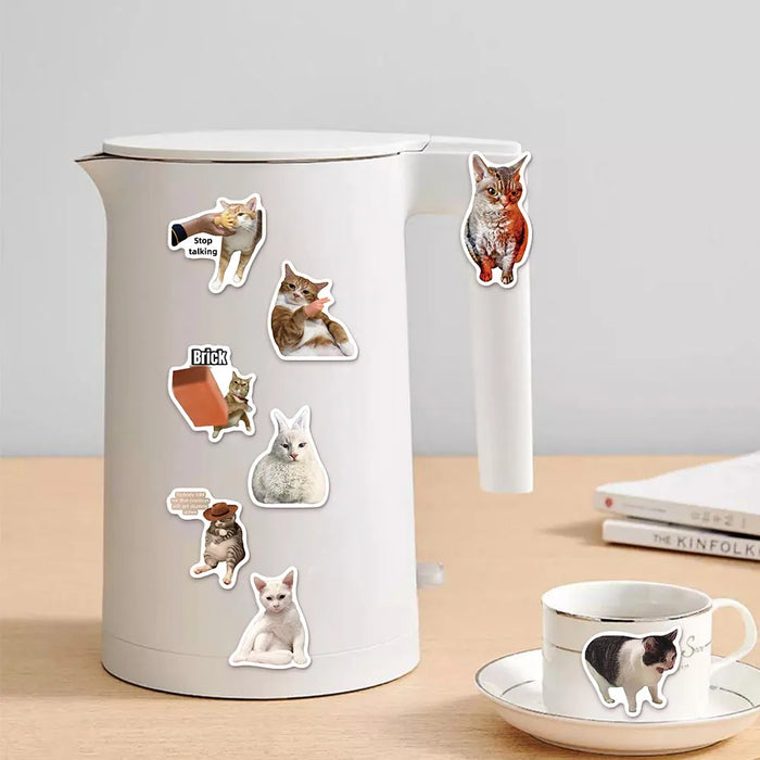 50/100PCS Creative Network Popular Cat Meme Collection Hand Account DIY Graffiti Stickers Water Cup Skateboard Stickers