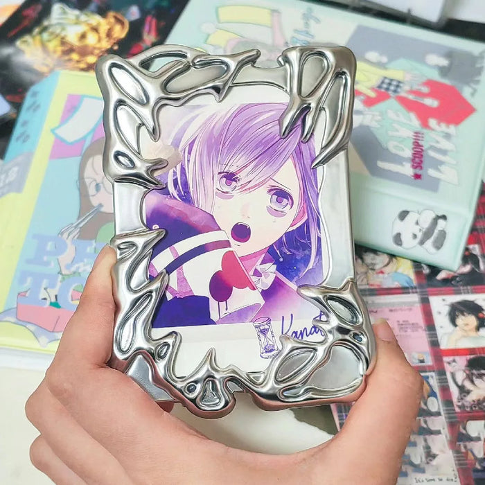 Silver Y2k Idol Photo Card Holder 3 Inch Electroplate Kpop Photocard Holder Photo Card Protective Case Cards Sleeves Supplies
