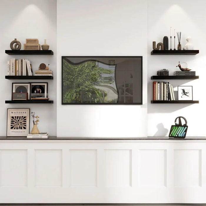 1pc Floating Shelves Wooden Wall Mounted Storage Shelf Deeper Thicker Bathroom Shelves for Living Room, Bedroom, Kitchen