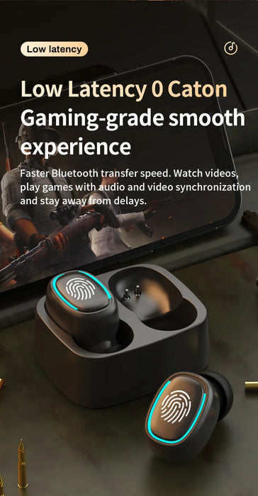 Wireless Bluetooth Headset Touch Light Mini High Quality Earplugs Anti Sweat HD Sound Quality Stereo Universal Headset
