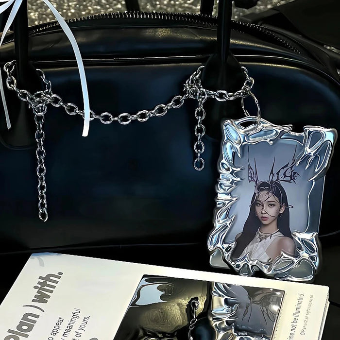 Silver Y2k Idol Photo Card Holder 3 Inch Electroplate Kpop Photocard Holder Photo Card Protective Case Cards Sleeves Supplies