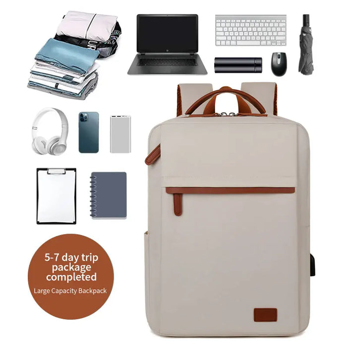 Fashionable and Simple Large-Capacity Backpack for Daily Commuting and Office Use
