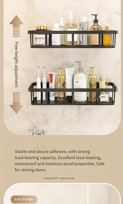 No-Drill Wall Shelf, Heavy-Duty Waterproof Shower Organizer. Easy Adhesive Install, Space-Saving Bathroom Storage.