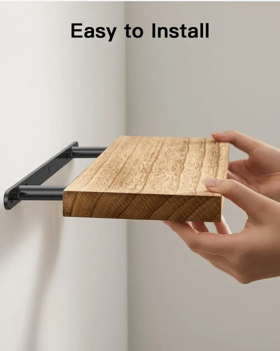 1pc Floating Shelves Wooden Wall Mounted Storage Shelf Deeper Thicker Bathroom Shelves for Living Room, Bedroom, Kitchen