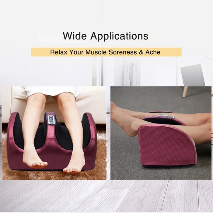 Electric Foot Massager Shiatsu Kneading Deep Tissue Relax Heated Roller Calf Pain Relief Fatigue Muscles Vibrator Machine Health