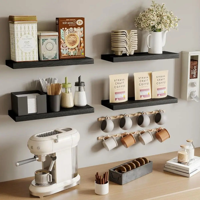 1pc Floating Shelves Wooden Wall Mounted Storage Shelf Deeper Thicker Bathroom Shelves for Living Room, Bedroom, Kitchen