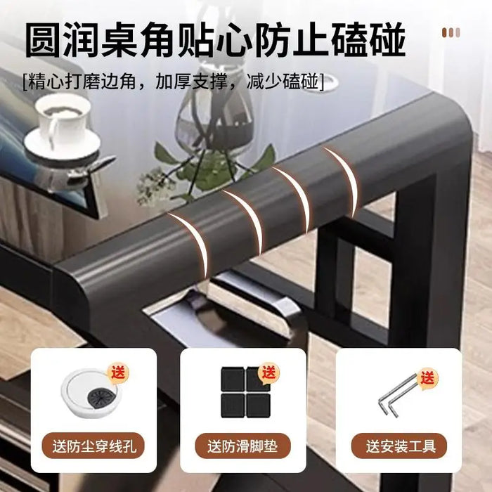 Desktop Computer Desk, Desk, Student Home, Bedroom Tempered Glass Gaming Table, Workbench