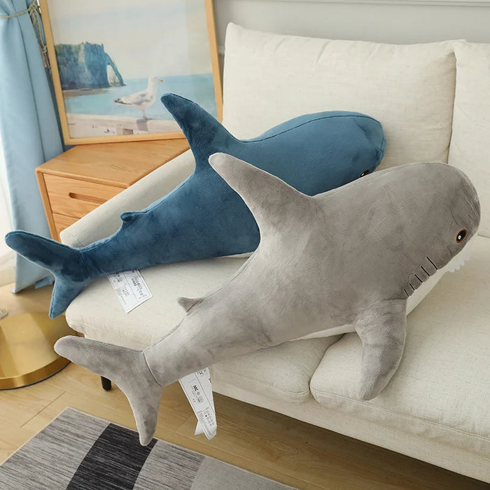 Simulated Shark Sea Creature Blue Pink Grey Fish Toy  Super soft Dolls Cartoon Pillow Bed Decor Birthday Gift for Girls Boys