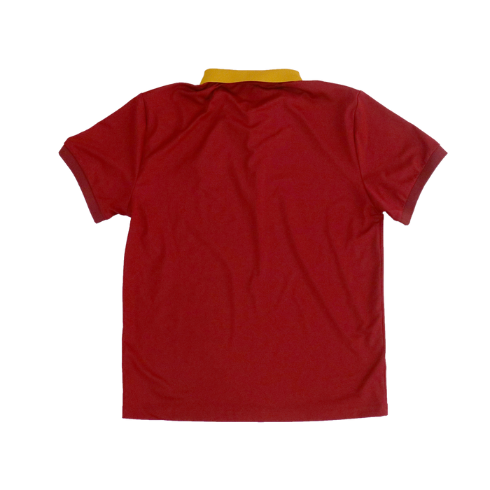 SRI-3007-B / SRI-3008-G SECONDARY S/S (3) ENGRAVED LOGO BUTTON POLO WITH RIBBED CONTRAST COLLAR AND PLACKET AND LEFT CHEST EMB PATCH APPLIQUE