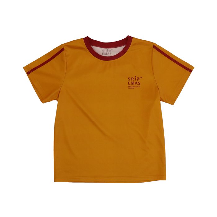 SRI-1003-U - PRIMARY UNISEX ATHLETIC S/S CREWNECK TEE WITH PRINTED STRIPE DETAILING AND LEFT CHEST LOGO