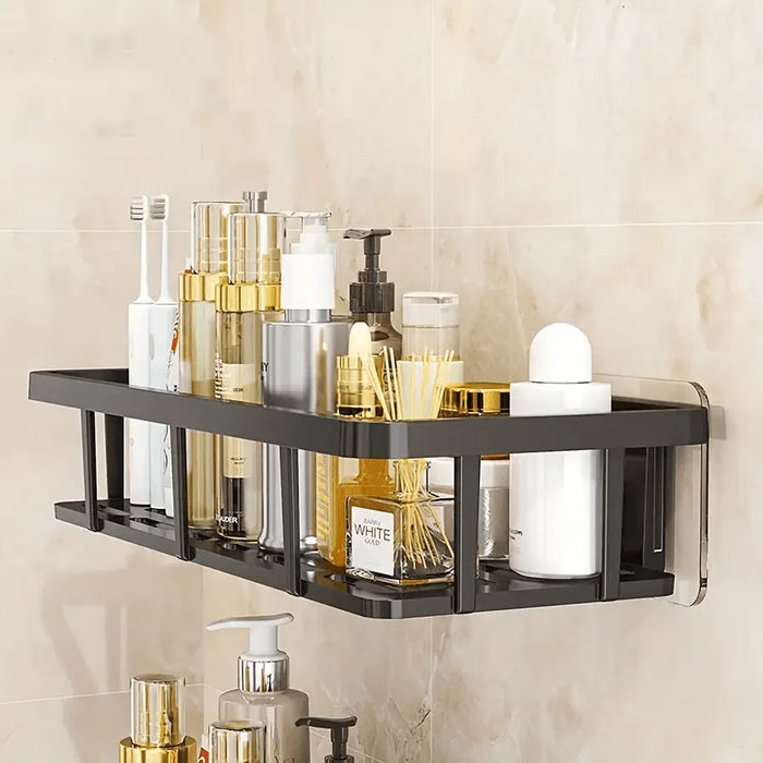 No-Drill Wall Shelf, Heavy-Duty Waterproof Shower Organizer. Easy Adhesive Install, Space-Saving Bathroom Storage.
