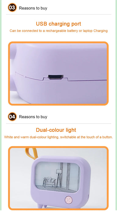 TV Painting Night Light Led Cute Child Learning Table Lamp Room Home Decoration Atmosphere Lighting Mini Desktop Birthday Gift