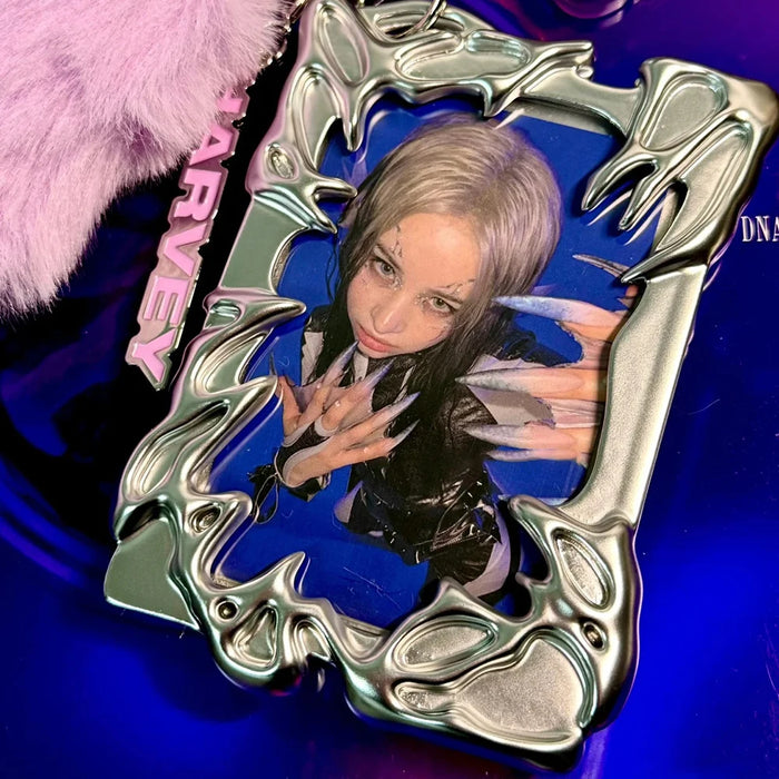 Silver Y2k Idol Photo Card Holder 3 Inch Electroplate Kpop Photocard Holder Photo Card Protective Case Cards Sleeves Supplies