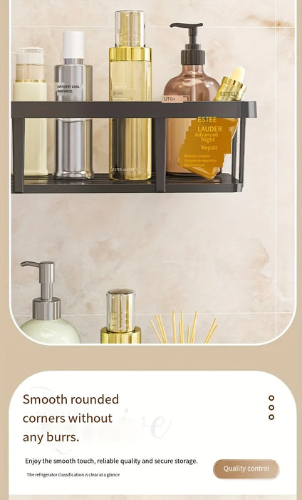 No-Drill Wall Shelf, Heavy-Duty Waterproof Shower Organizer. Easy Adhesive Install, Space-Saving Bathroom Storage.