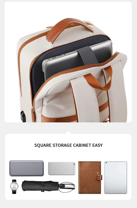 Fashionable and Simple Large-Capacity Backpack for Daily Commuting and Office Use