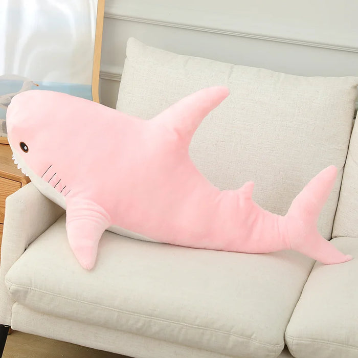 Simulated Shark Sea Creature Blue Pink Grey Fish Toy  Super soft Dolls Cartoon Pillow Bed Decor Birthday Gift for Girls Boys