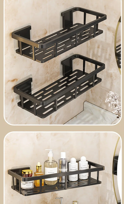 No-Drill Wall Shelf, Heavy-Duty Waterproof Shower Organizer. Easy Adhesive Install, Space-Saving Bathroom Storage.