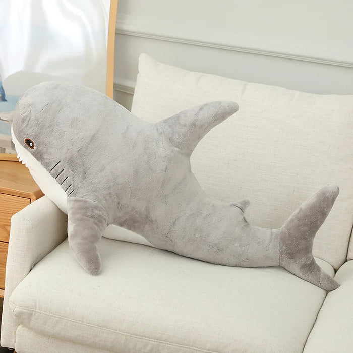 Simulated Shark Sea Creature Blue Pink Grey Fish Toy  Super soft Dolls Cartoon Pillow Bed Decor Birthday Gift for Girls Boys
