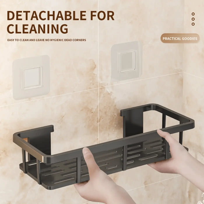 No-Drill Wall Shelf, Heavy-Duty Waterproof Shower Organizer. Easy Adhesive Install, Space-Saving Bathroom Storage.