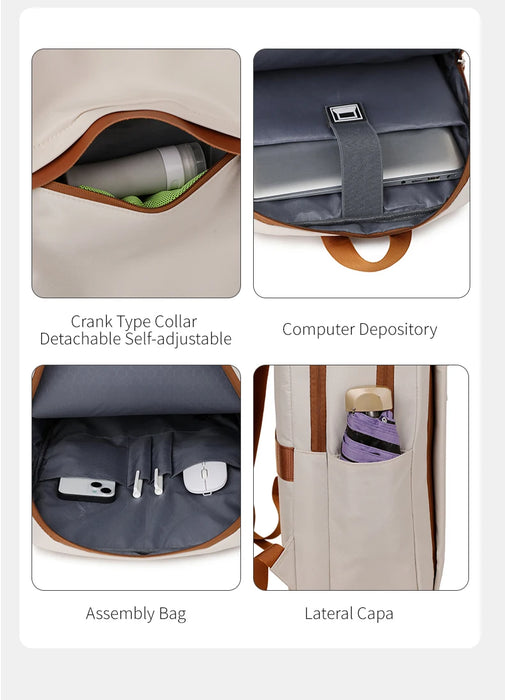 Fashionable and Simple Large-Capacity Backpack for Daily Commuting and Office Use