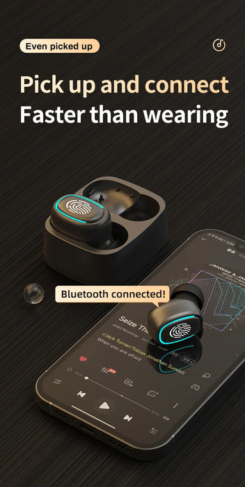 Wireless Bluetooth Headset Touch Light Mini High Quality Earplugs Anti Sweat HD Sound Quality Stereo Universal Headset