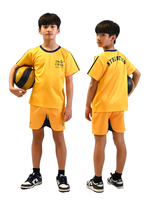 DWI-2004-B / DWI-2005-G PRIMARY ATHLETIC SHORTS WITH SELF COVERED ELASTIC AND PRINT