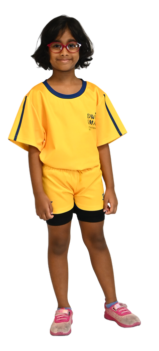 DWI-2004-B / DWI-2005-G PRIMARY ATHLETIC SHORTS WITH SELF COVERED ELASTIC AND PRINT