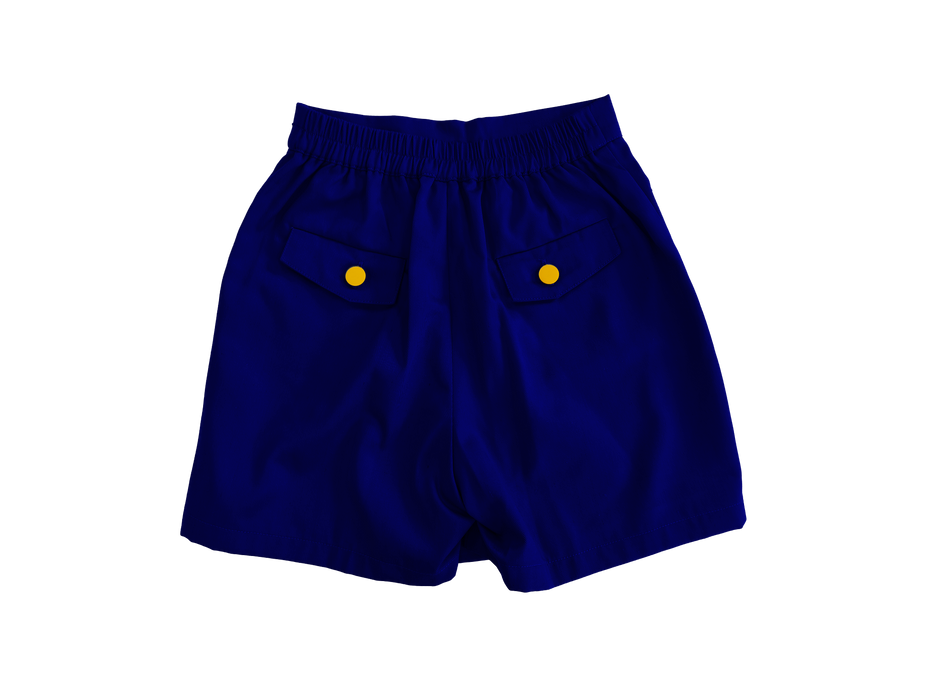 DWI-2000-G - PRIMARY GIRLS SKORT WITH CONTRAST BUTTON DETAILING AND BACK WAIST BAND EMBROIDERED PATCH APPLIQUE