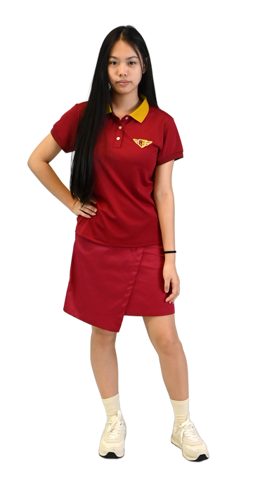SRI-3007-B / SRI-3008-G SECONDARY S/S (3) ENGRAVED LOGO BUTTON POLO WITH RIBBED CONTRAST COLLAR AND PLACKET AND LEFT CHEST EMB PATCH APPLIQUE