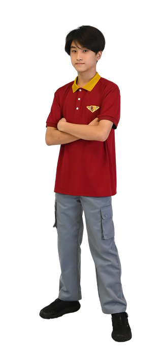 SRI-3007-B / SRI-3008-G SECONDARY S/S (3) ENGRAVED LOGO BUTTON POLO WITH RIBBED CONTRAST COLLAR AND PLACKET AND LEFT CHEST EMB PATCH APPLIQUE