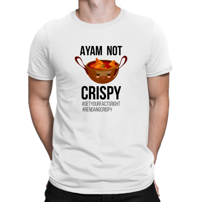 Ayam Not Crispy Parody Standard Round Neck Short Sleeve Unisex T-Shirt 160gsm