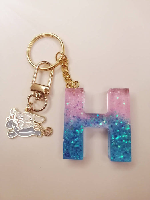 Light blue and pink with trinket keychain