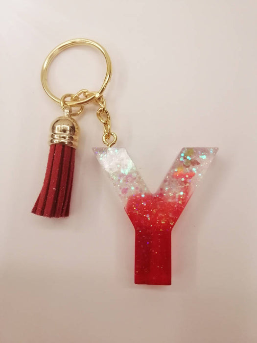 Red and clear with tassel