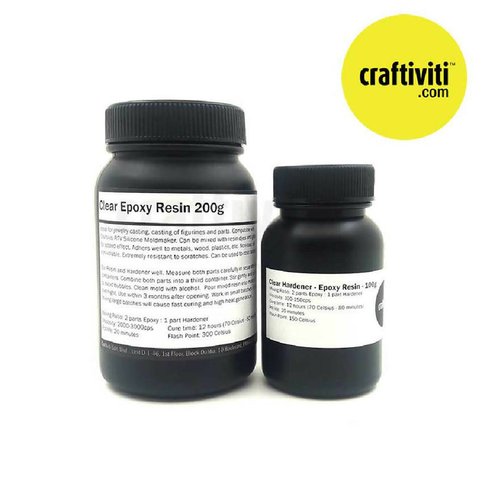 Craftiviti Clear Epoxy Resin - 200g & Hardener - 100g