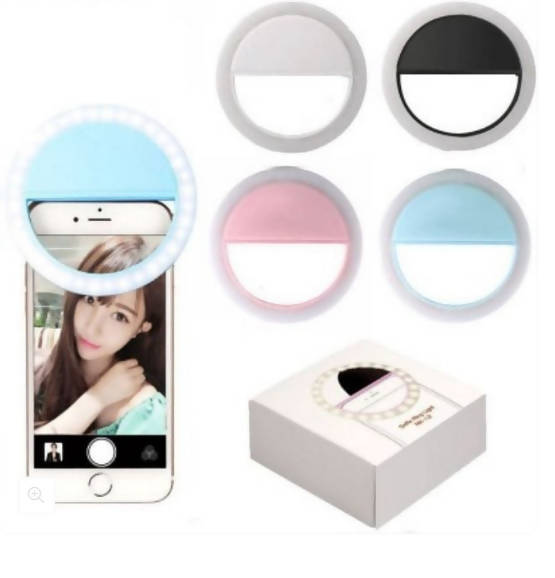 Selfie Ring USB Rechargeable Portable Clip LED 3 Modes Light Camera Mobile Phone