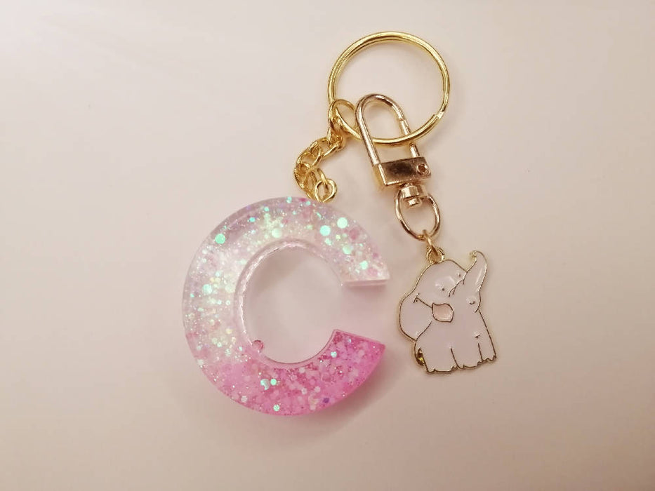 Pink and clear with elephant trinket