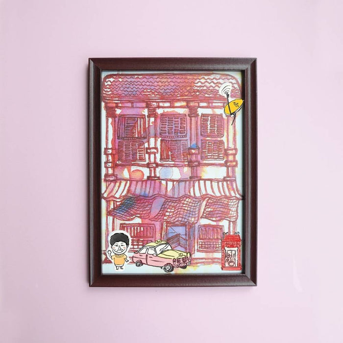 A4 Framed Printed Artwork of Kajang Old Shoplot