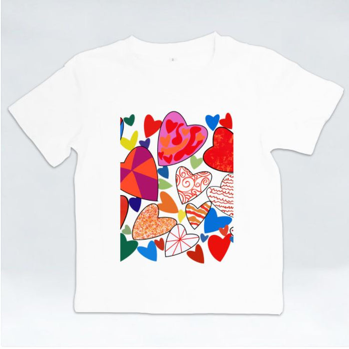 Hearts Galore Kids Tshirt by Jung Si On (12 y/o)