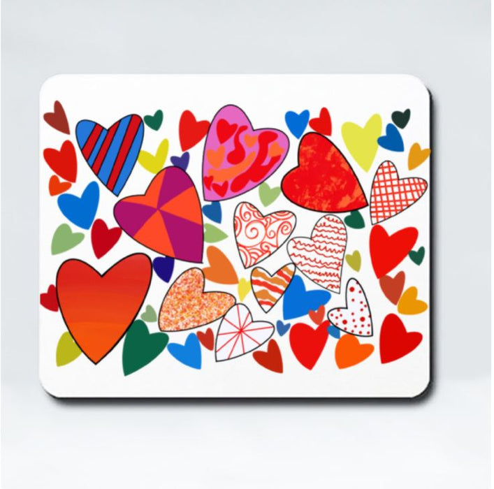 Hearts Galore Mousepad by Jung Si On (12 y/o)
