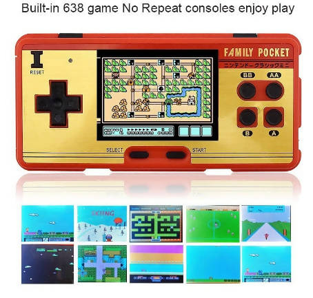 Portable Handheld Game Players Built In 638 Classic Games Console 8 Bit Retro