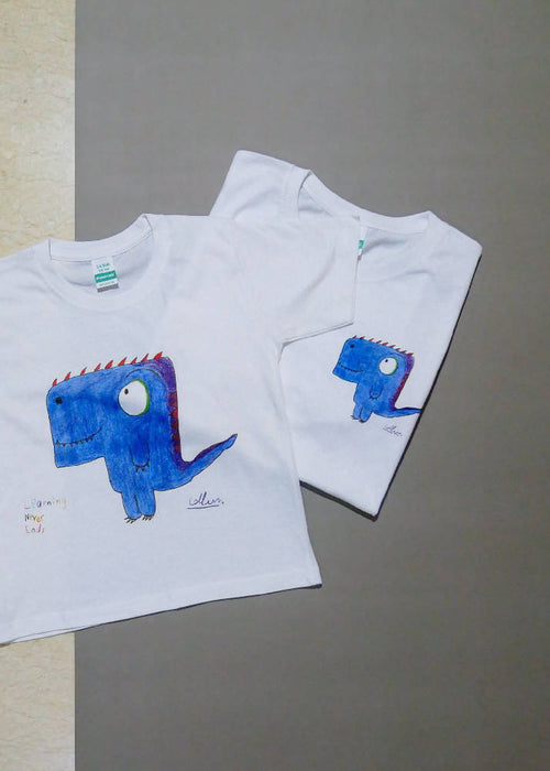 Blue Dino T-Shirt for Adults by Callum