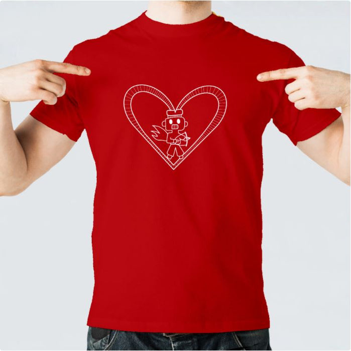 White Robot Heart Tshirt by Harith (12 y/o)