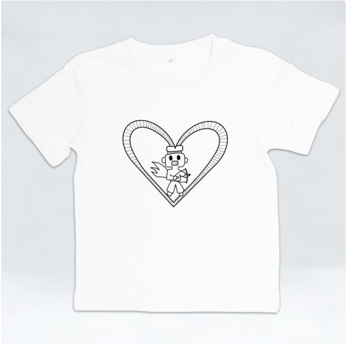 Robot Heart Kids Tshirt by Harith (12 y/o)