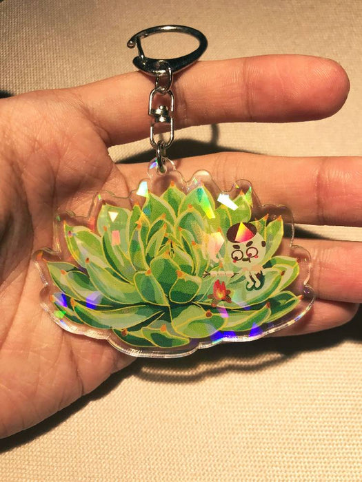 Chihuahuaensis Succulent Holographic Keychain
